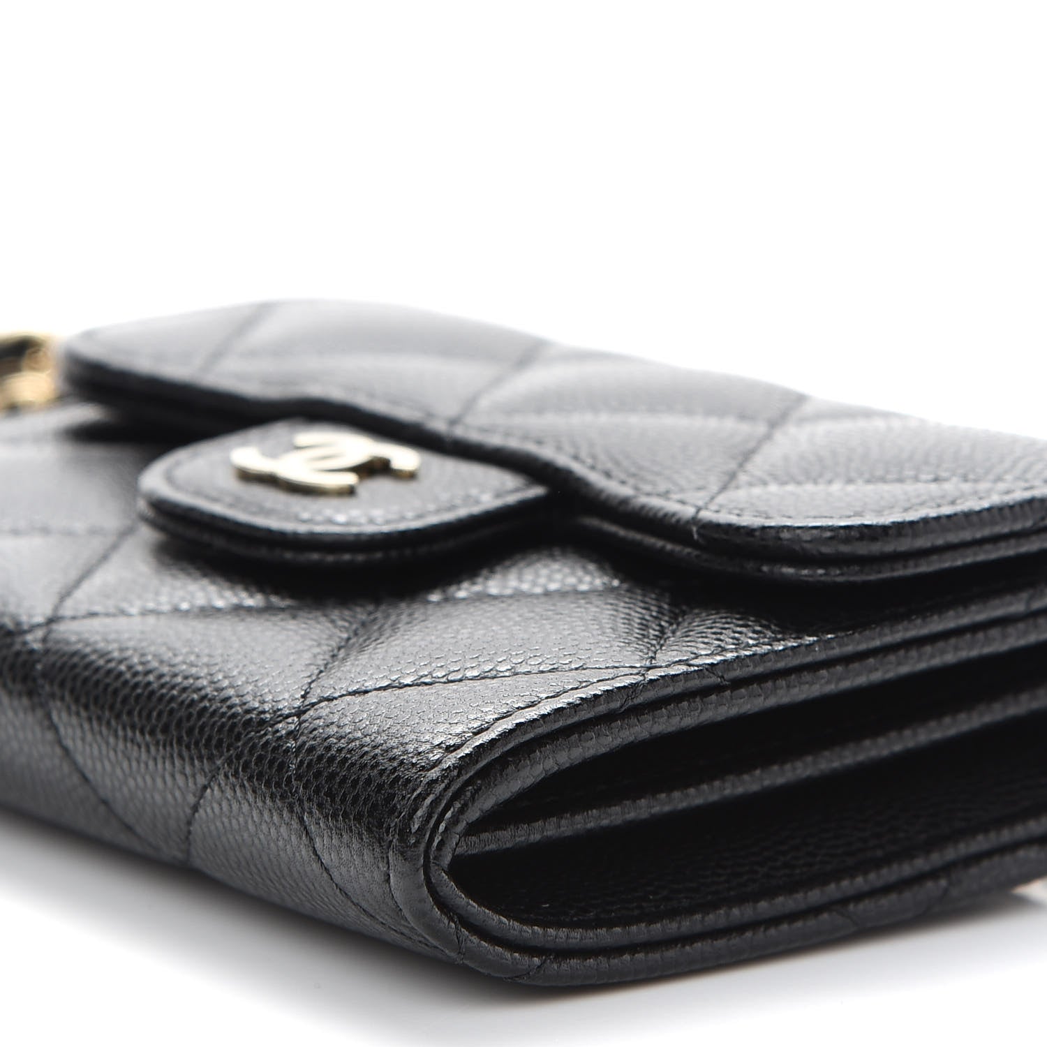 Chanel Caviar Quilted Flap Card Holder On Chain Black 9 of 9