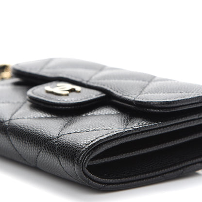 Chanel Caviar Quilted Flap Card Holder On Chain Black 9 of 9