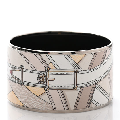 Hermes Enamel Printed Extra Wide Cavalcadour Bracelet 62 3 of 5
