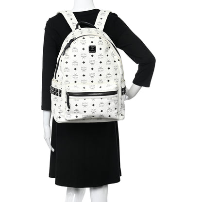 MCM Visetos Medium Side Studs Stark Backpack White 2 of 13