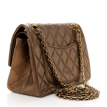 Chanel Metallic Glazed Calfskin 2.55 Reissue 224 Flap Brown 3 of 11
