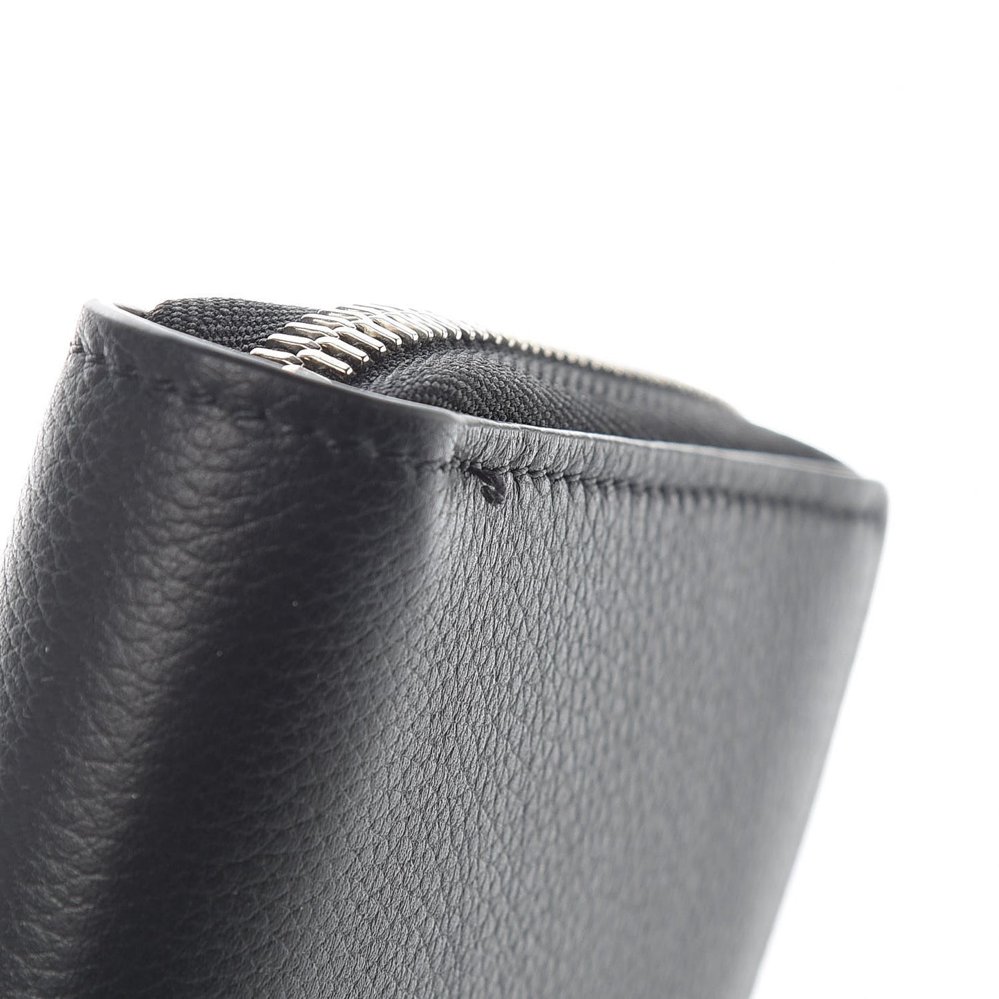Calfskin Zippy Lockme Wallet Black