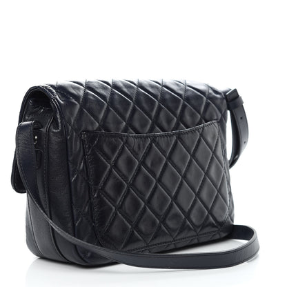 Chanel Lambskin Quilted Messenger Bag Dark Navy 3 of 13