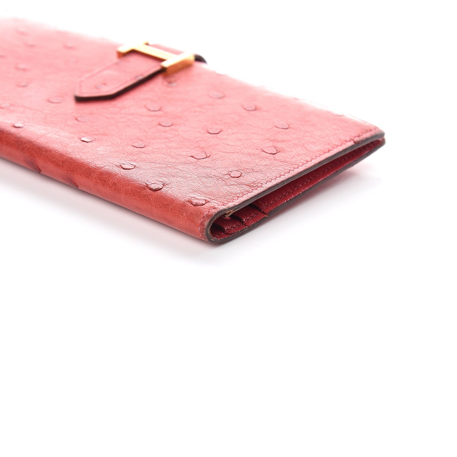 Hermes Ostrich Bearn Wallet Bougainvillea 10 of 11