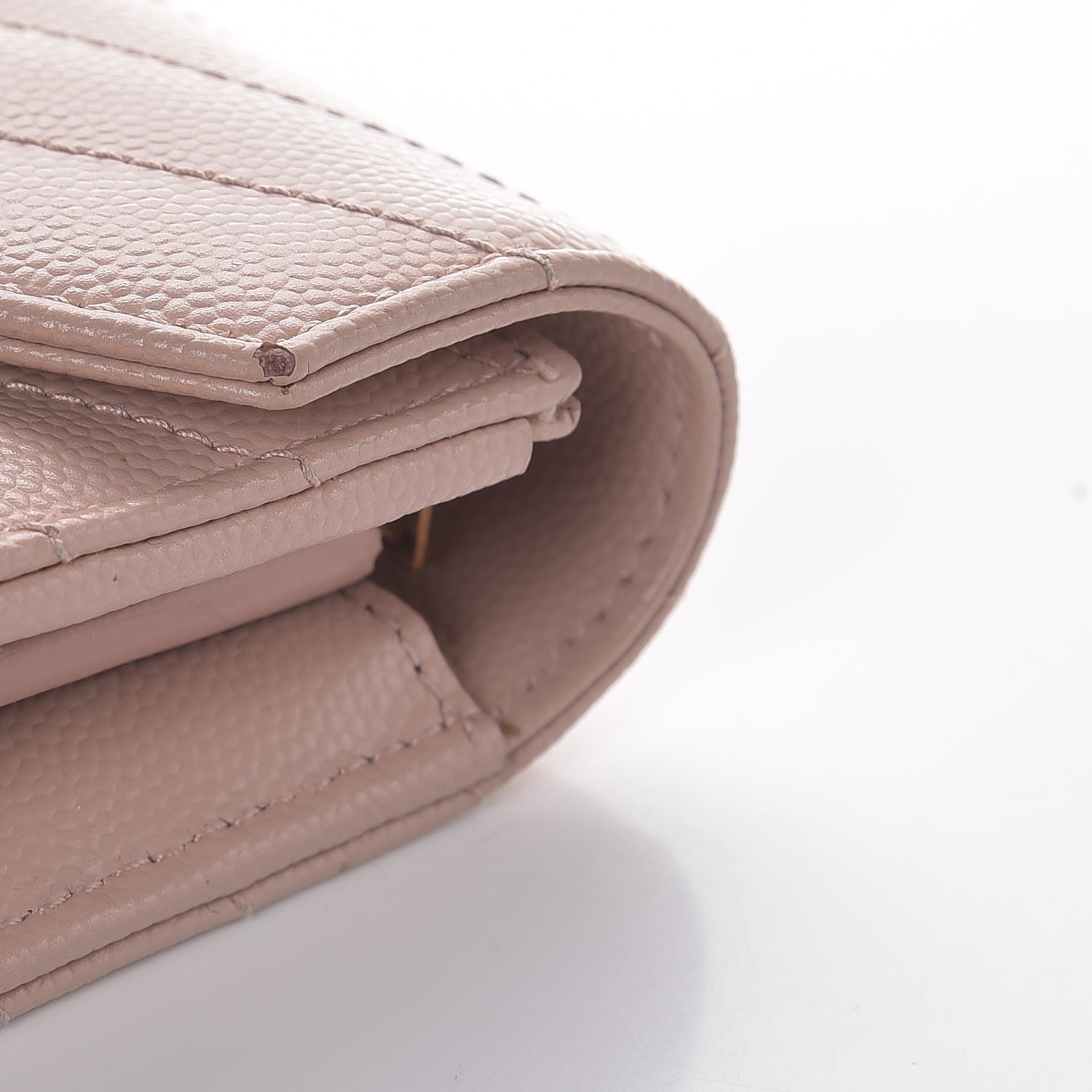 Saint Laurent Grain De Poudre Matelasse Chevron Monogram Wallet Pale Pink 11 of 12