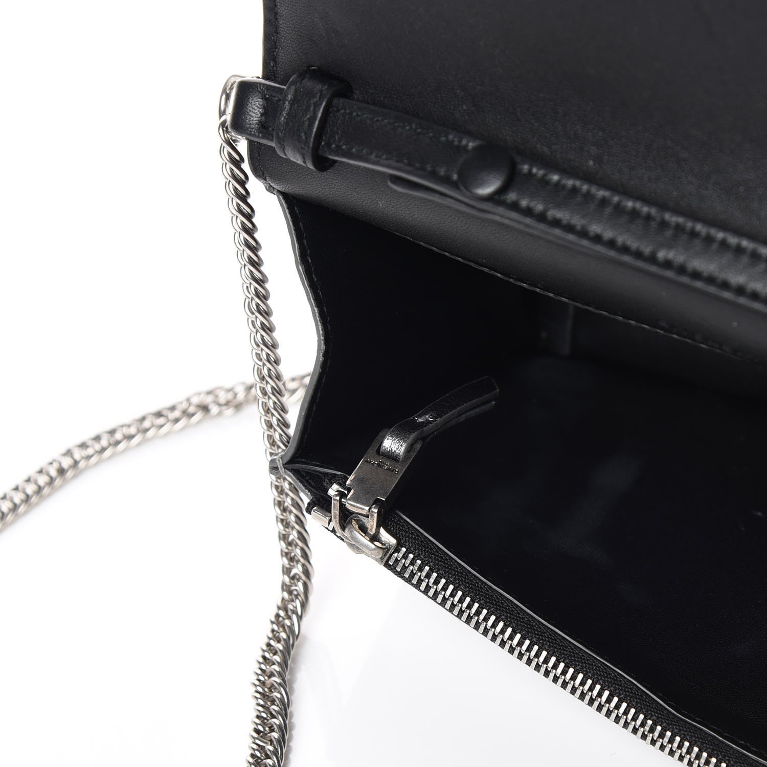Givenchy Metallic Lambskin Emblem Chain Wallet Silver 8 of 8
