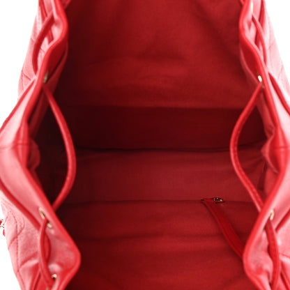 Chanel Sheepskin Caviar Quilted Daily Round Backpack Red 5 of 12