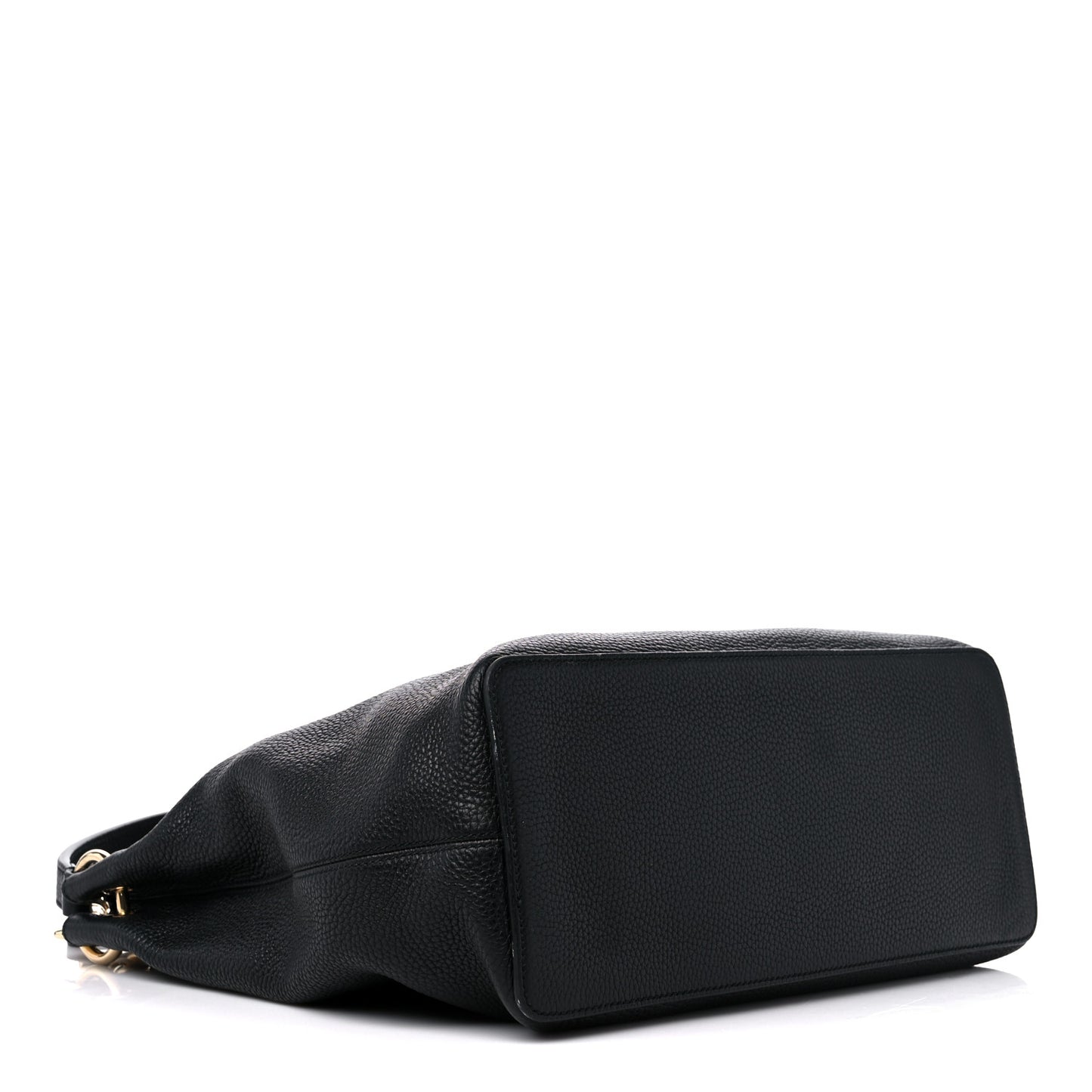 Pebbled Calfskin Large Soho Hobo Black