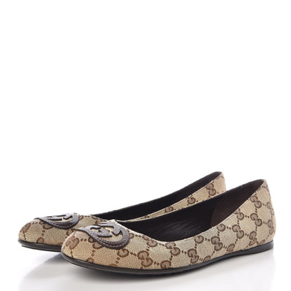 Gucci GG Monogram Ballet Flat 36.5 Beige Ebony 3 of 9
