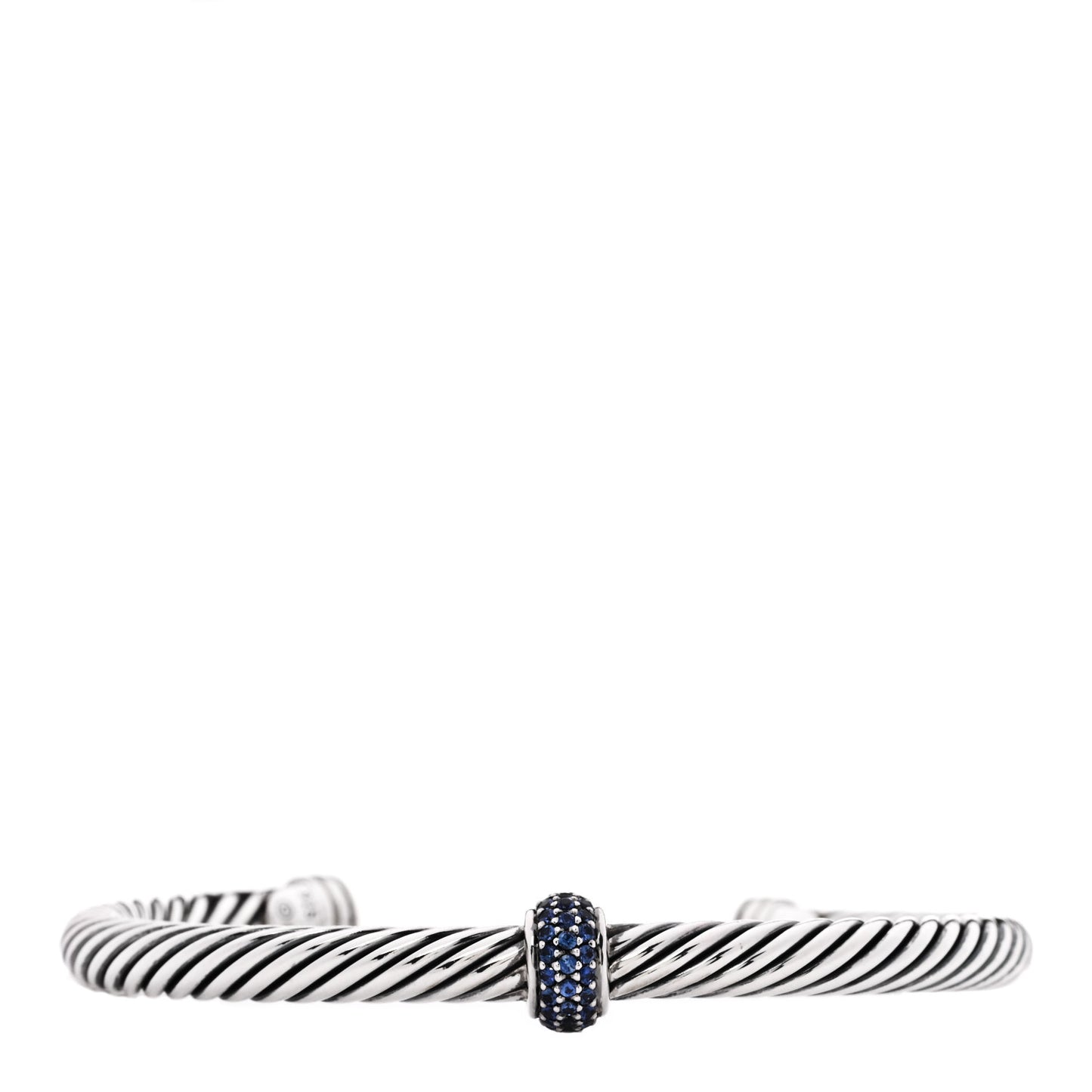 Sterling Silver Blue Sapphire 5mm Cable Classics Single Station Bracelet