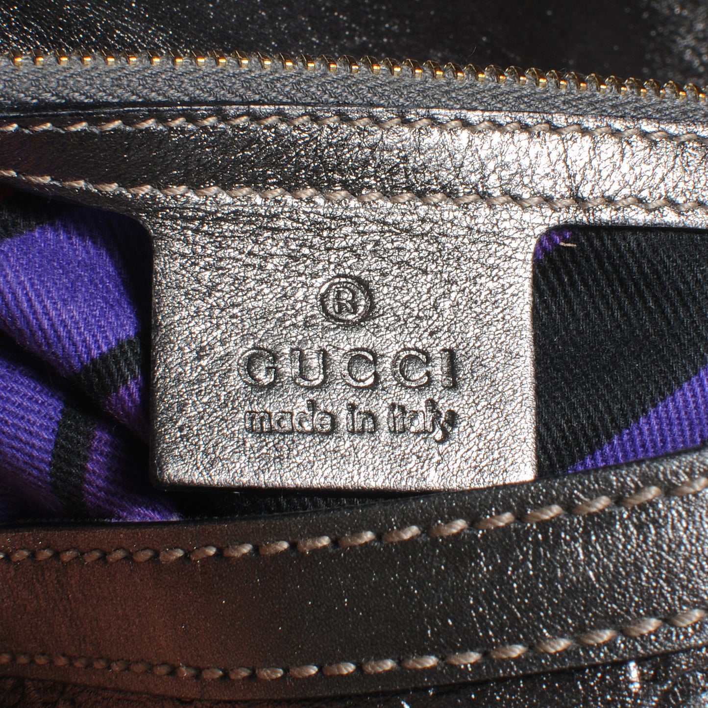 Guccissima Britt Tassel Shoulder Bag Gunmetal