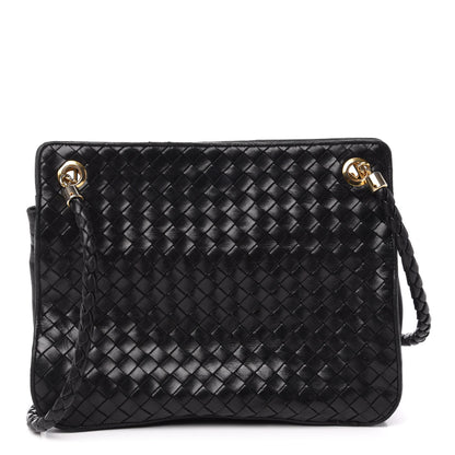 Bottega Veneta Nappa Intrecciato Shoulder Bag Black 1 of 11