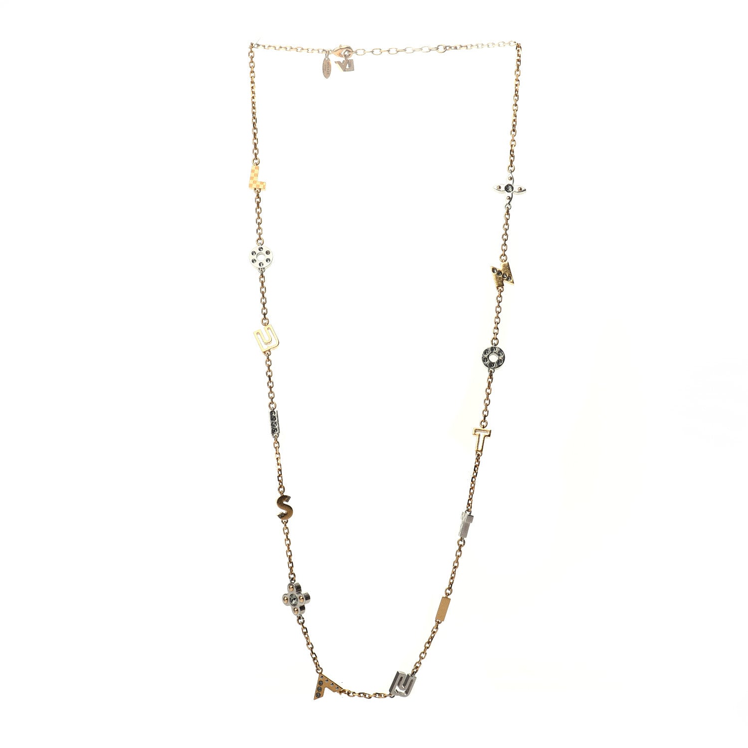 Louis Vuitton Love Letters Timeless Long Necklace Gold 3 of 6