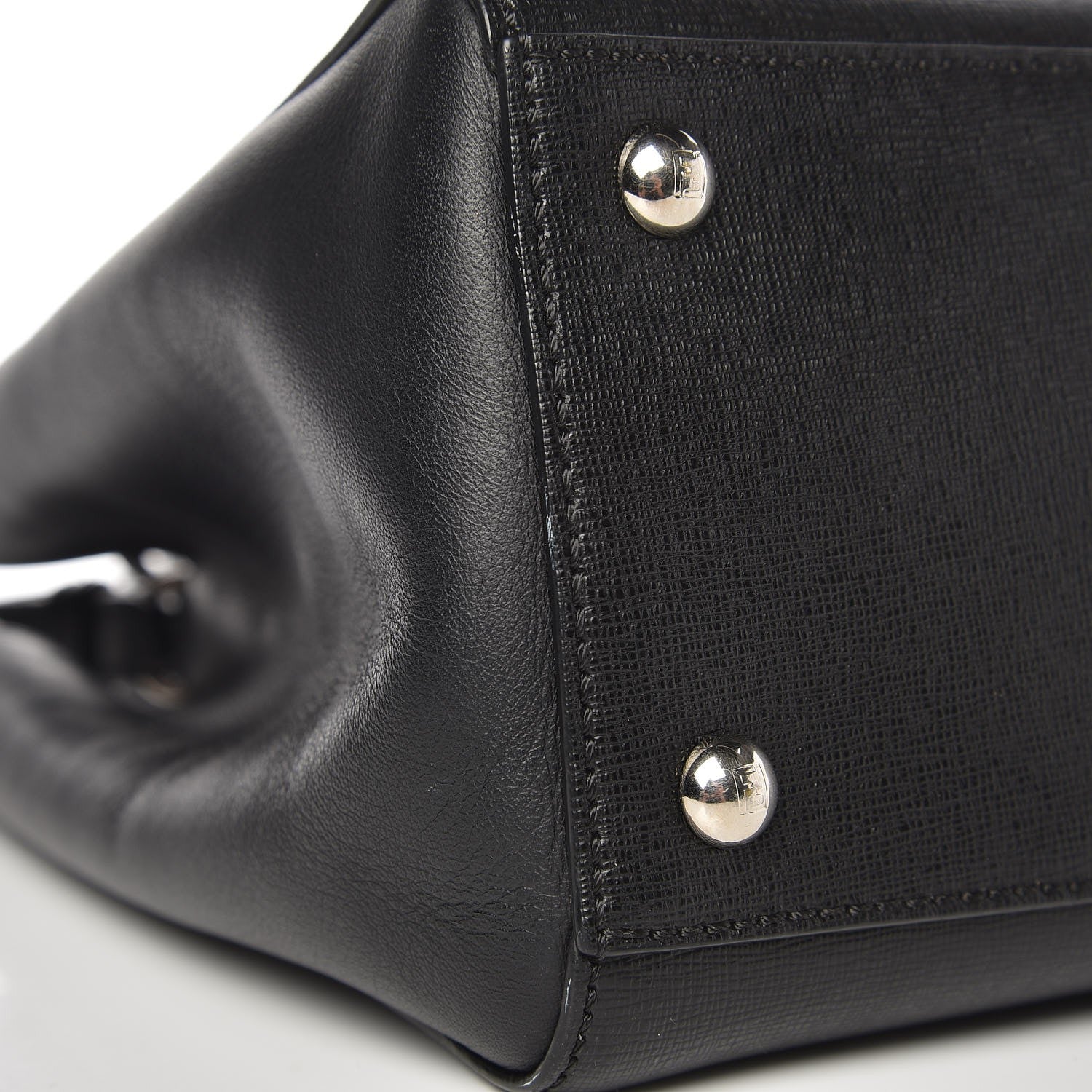 Fendi Saffiano Monster Colorblock Petite 2Jours Tote Black 8 of 10