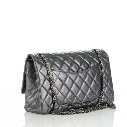 Chanel Metallic Aged Calfskin Quilted 2.55 Reissue 226 Flap Dark Silver 3 of 9