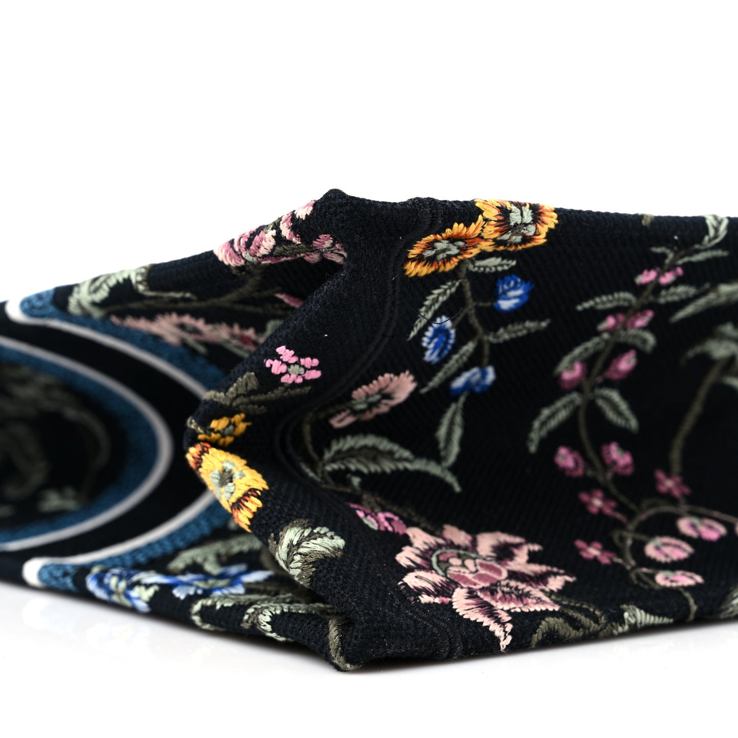 Canvas Embroidered Large Book Tote Black Multicolor