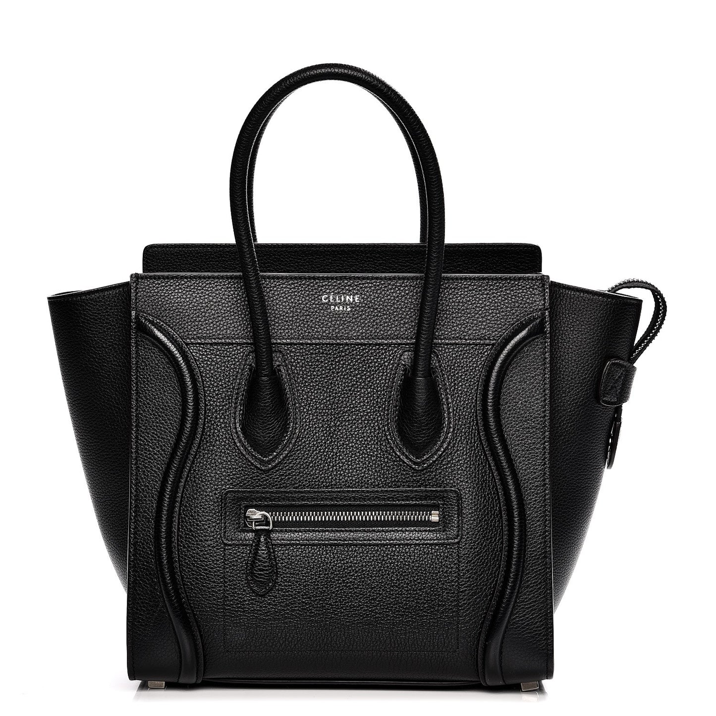 Drummed Calfskin Micro Luggage Black