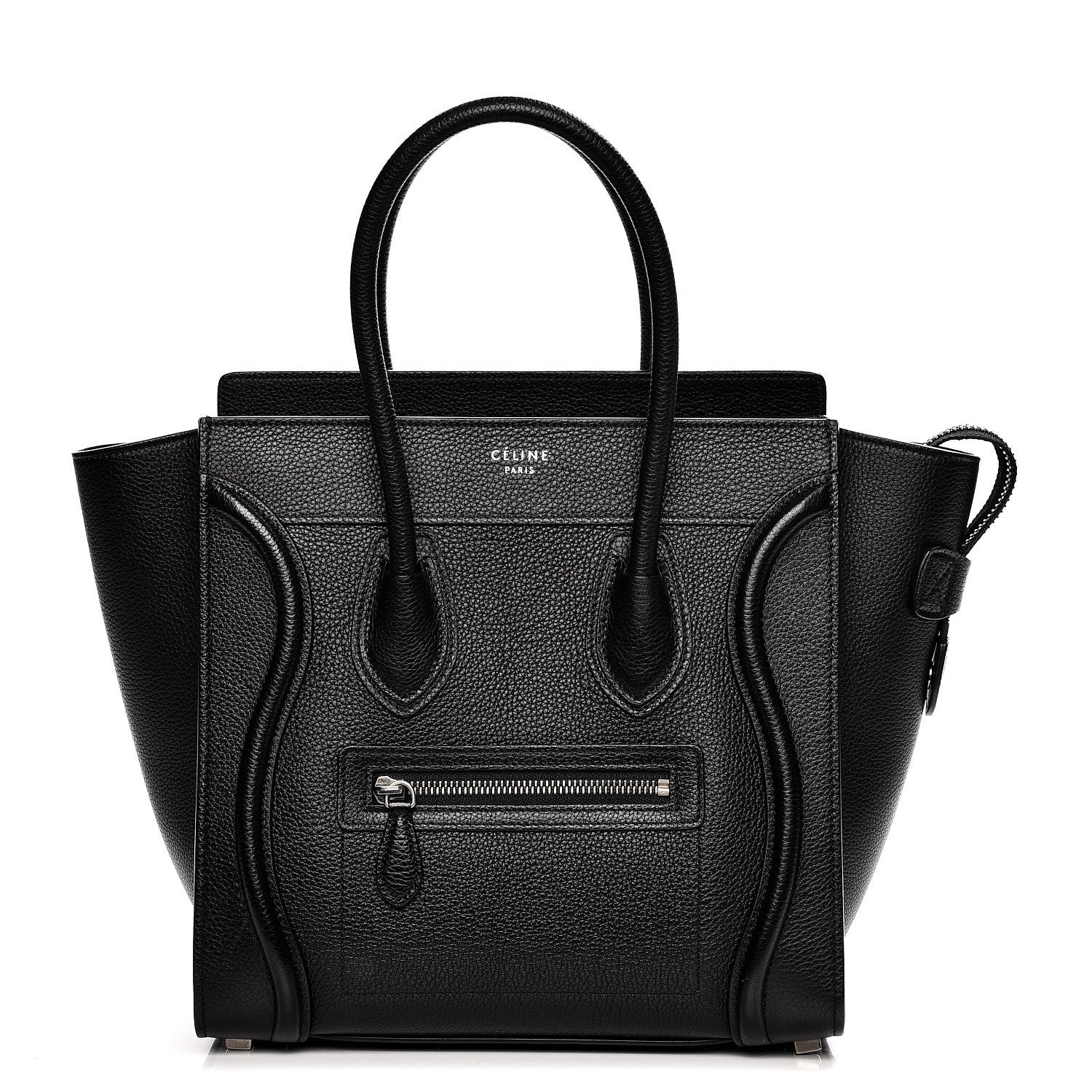 Celine Drummed Calfskin Micro Luggage Black 1 of 9