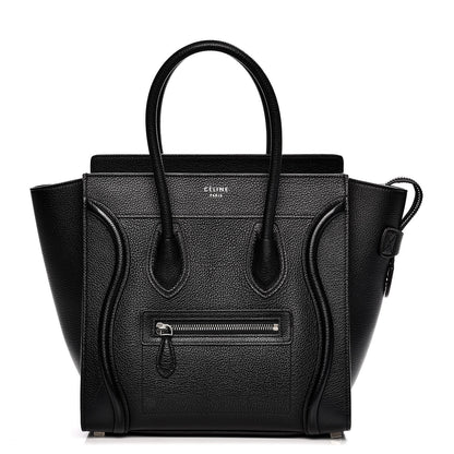 Celine Drummed Calfskin Micro Luggage Black 1 of 9