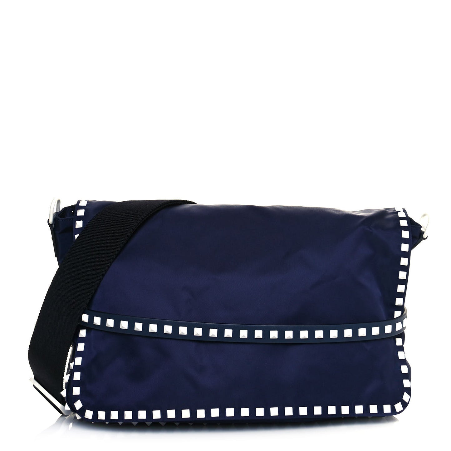 Nylon Free Rockstud Messenger Bag Marine