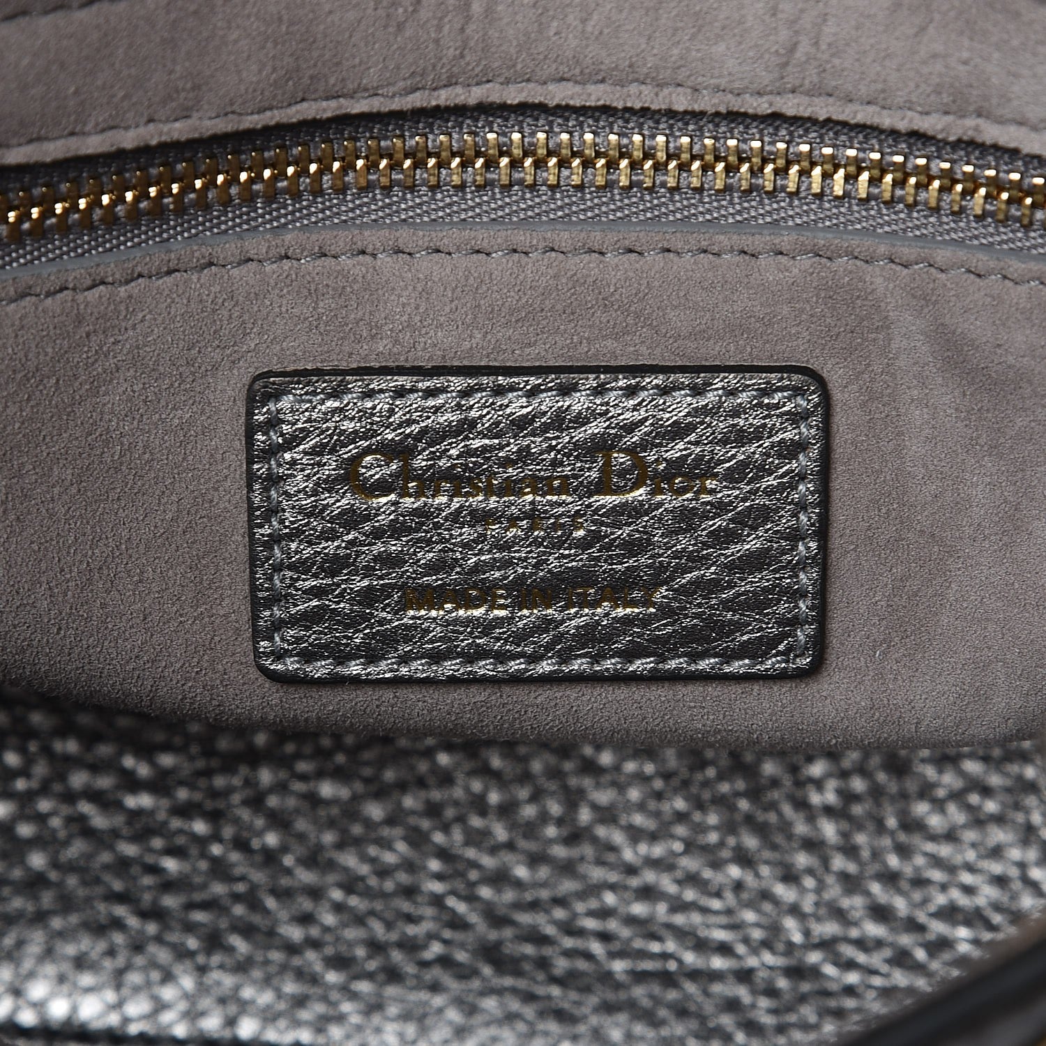 Christian Dior Metallic Grained Calfskin Cannage Small Supple Lady Dior Steel 7 of 7