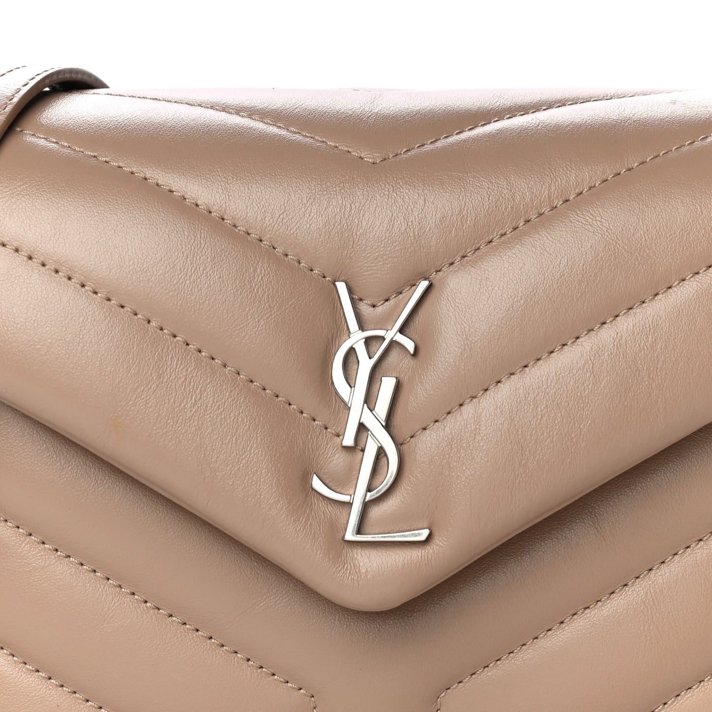 Calfskin Y Quilted Monogram Toy Loulou Crossbody Bag Latte