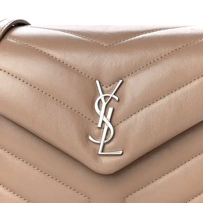 Saint Laurent Calfskin Y Quilted Monogram Toy Loulou Crossbody Bag Latte 8 of 12