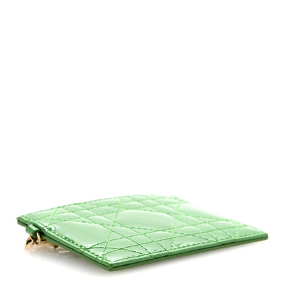 Christian Dior Patent Cannage Lady Dior Card Holder Green 4 of 8