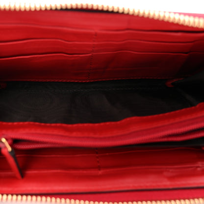 Gucci Calfskin Sylvie Zip Around Wallet Hibiscus Red 5 of 9
