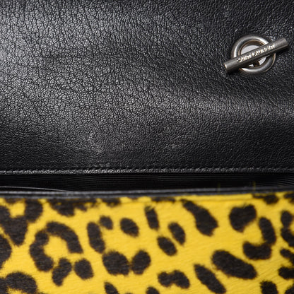 Saint Laurent Pony Hair Calfskin Monogram Leopard Print Baby Punk Chain Bag Yellow 11 of 12