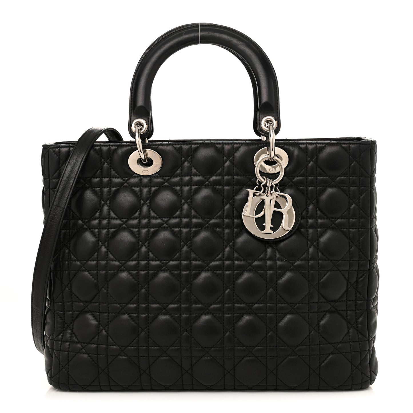 Lambskin Cannage Large Lady Dior Black