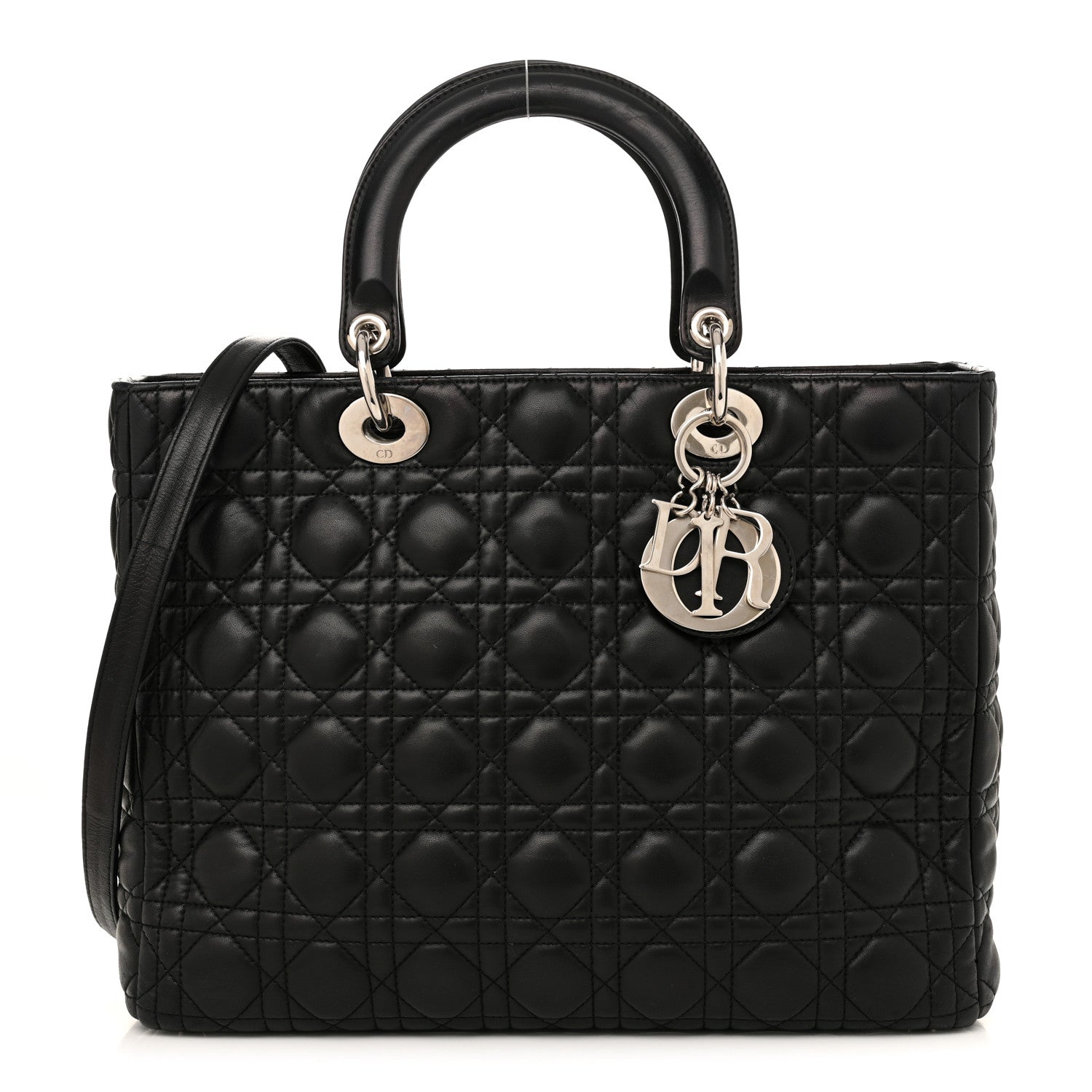 Christian Dior Lambskin Cannage Large Lady Dior Black 1 of 16