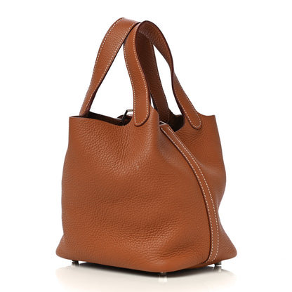 Hermes Taurillon Clemence Picotin Lock 18 PM Gold 3 of 11
