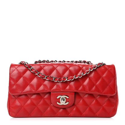 Chanel Lambskin Quilted East West Flap Red 1 of 5
