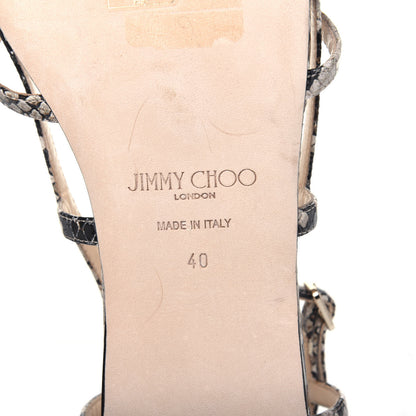 Jimmy Choo Snakeskin Arien Sandals 40 Natural 7 of 8