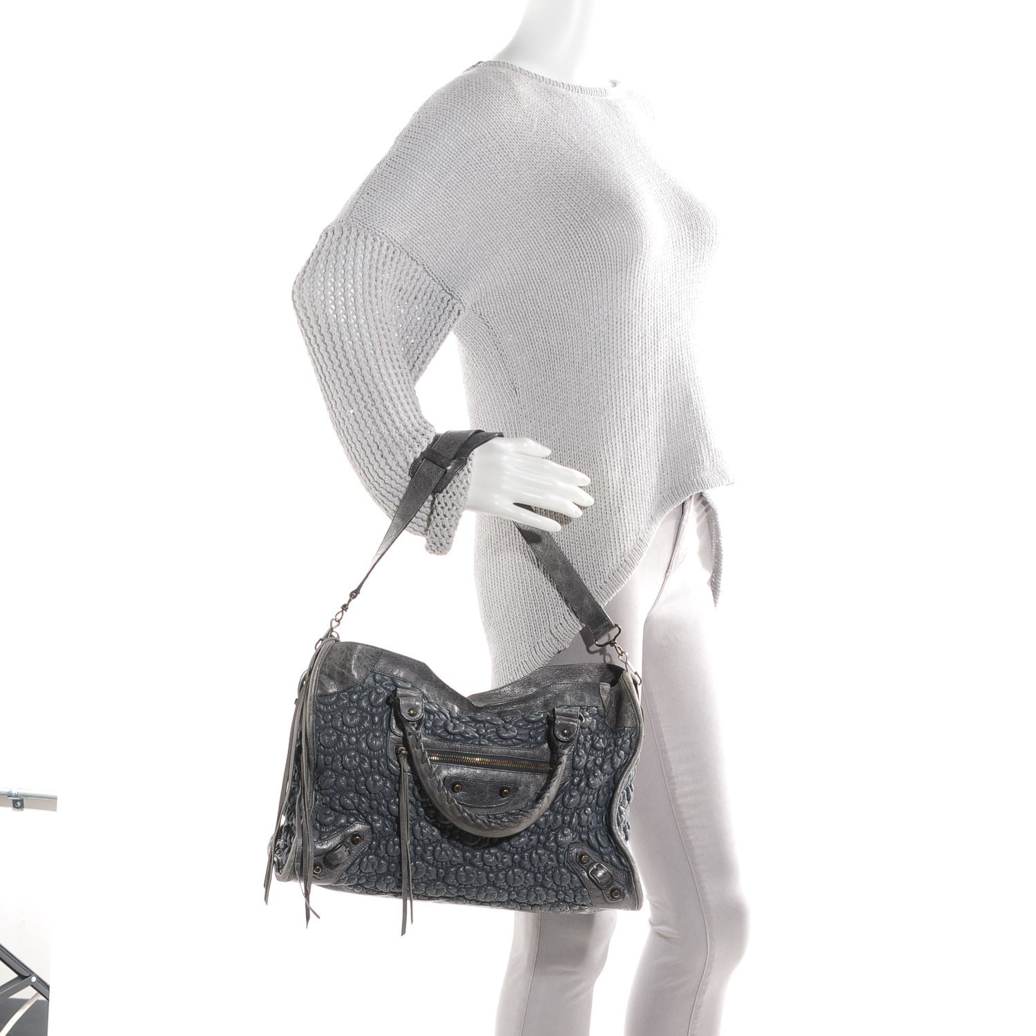Balenciaga Smocked Agneau Classic Hardware City Anthracite 2 of 17