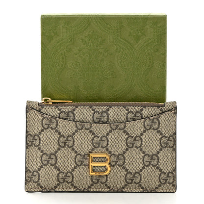 Gucci X BALENCIAGA GG Supreme Monogram Zip Card Case Beige Ebony 8 of 8
