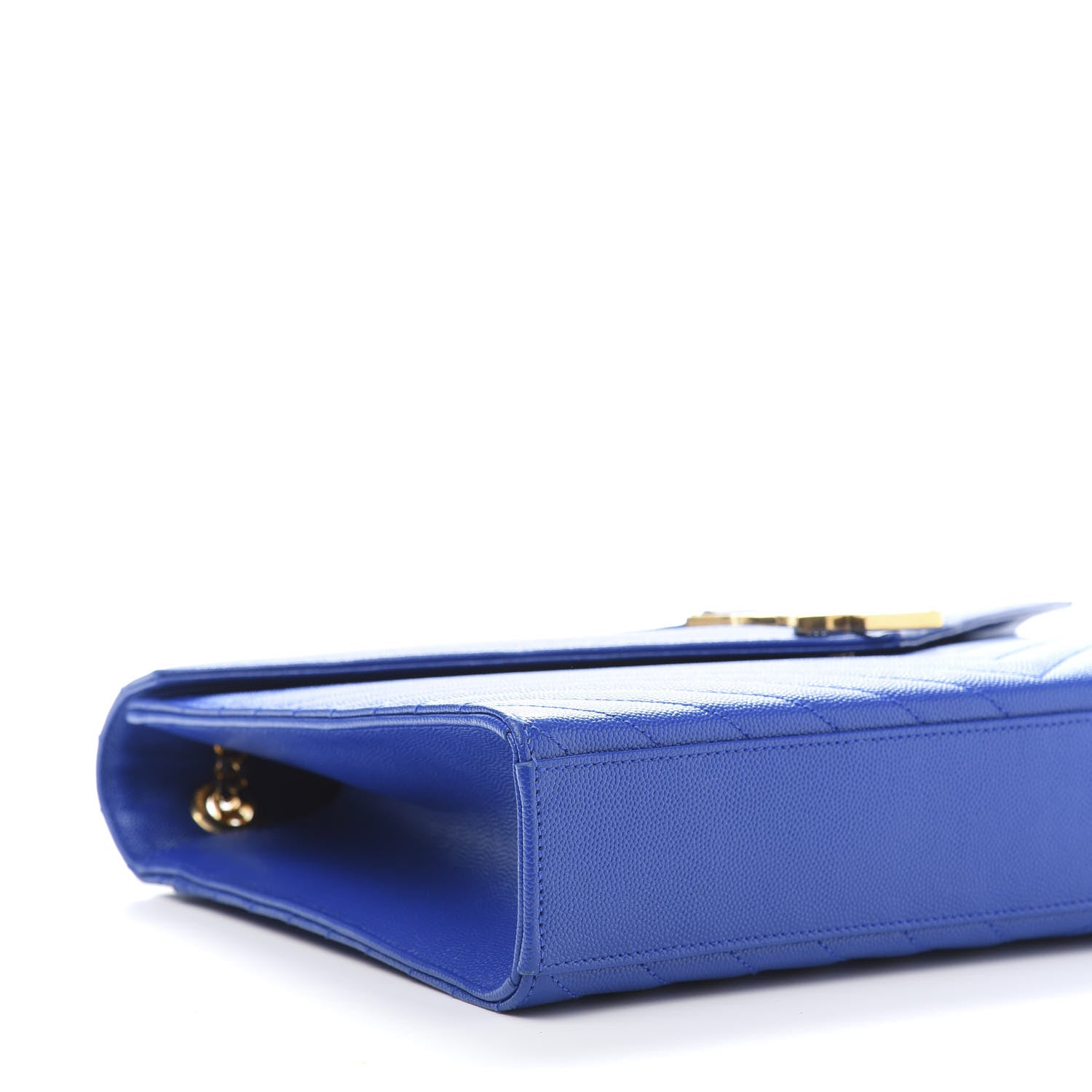 Saint Laurent Grain De Poudre Matelasse Chevron Large Monogram Satchel Blue Majorelle 9 of 11