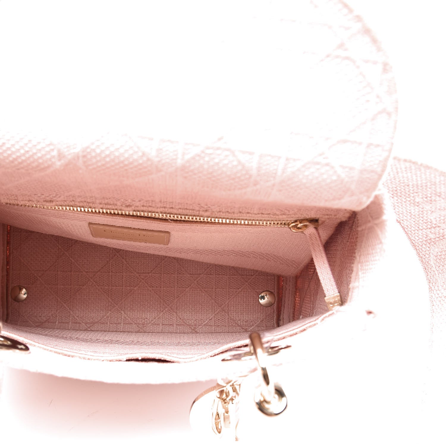 Christian Dior Canvas Embroidered Medium Lady D-Lite Bois De Rose 4 of 9