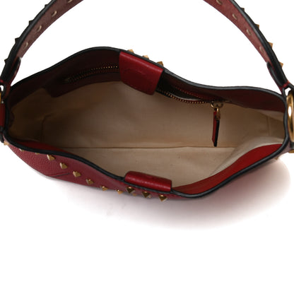 Valentino Garavani Grained Calfskin Medium Twinkle Studs Hobo Rosso Valentino 5 of 10