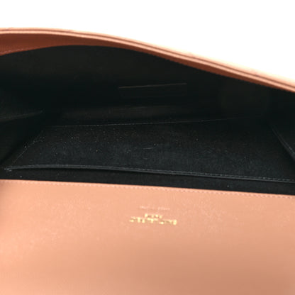 Saint Laurent Grain De Poudre Matelasse Chevron Monogram Envelope Clutch Vintage Peach 5 of 10
