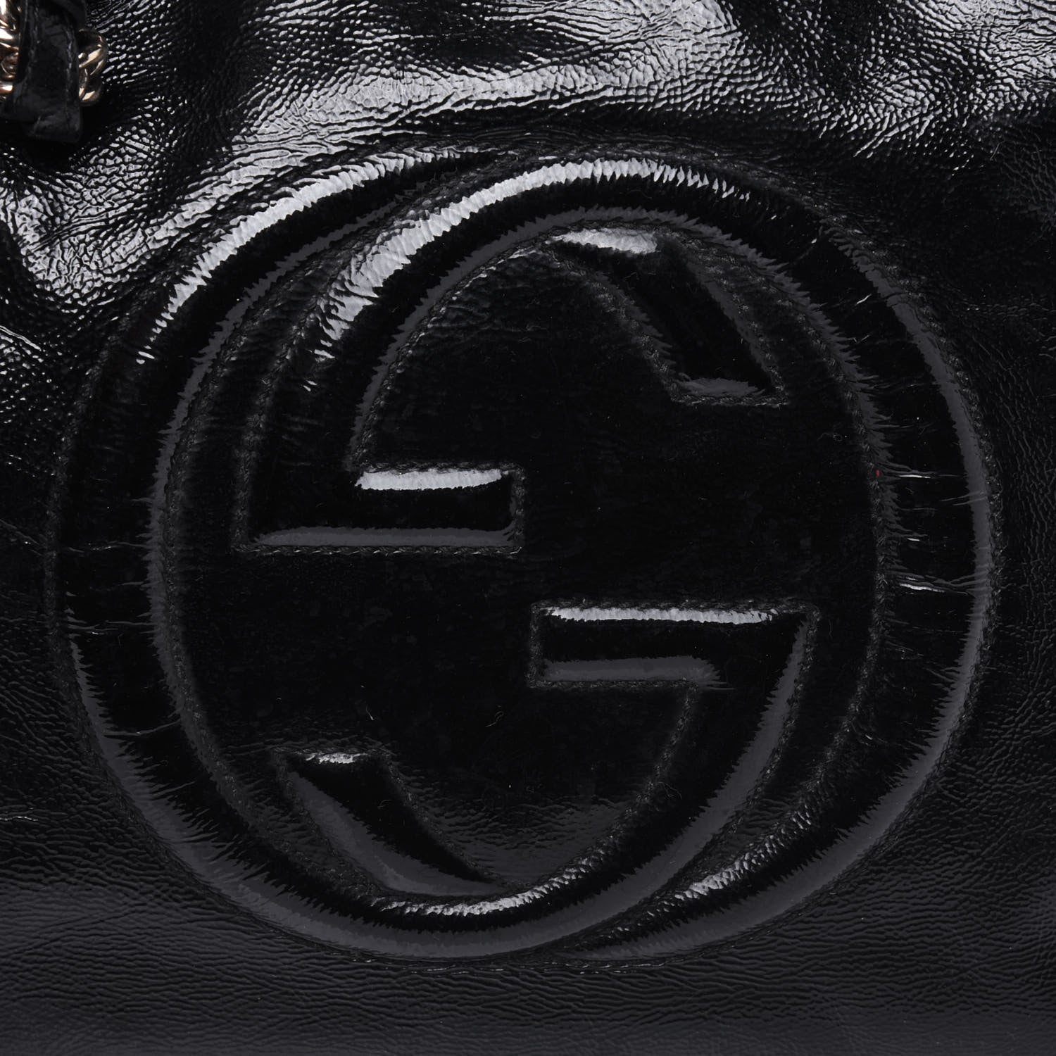 Gucci Patent Medium Soho Chain Shoulder Bag Black 20 of 21