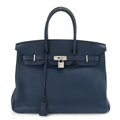 Hermes Taurillon Clemence Birkin 35 Bleu De Malte 1 of 12