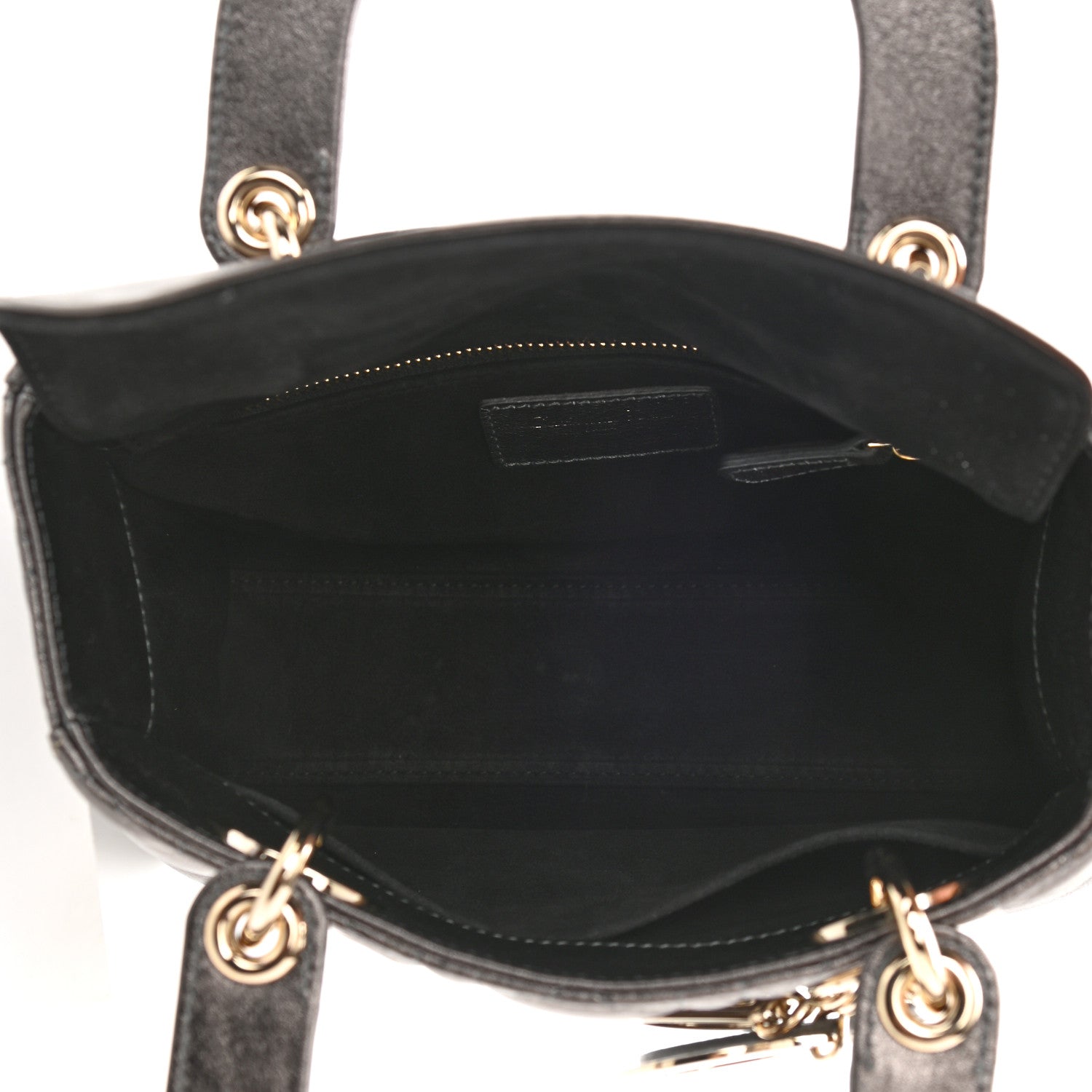 Christian Dior Metallic Grained Calfskin Cannage My ABCDior Lady Dior Gunmetal 6 of 9