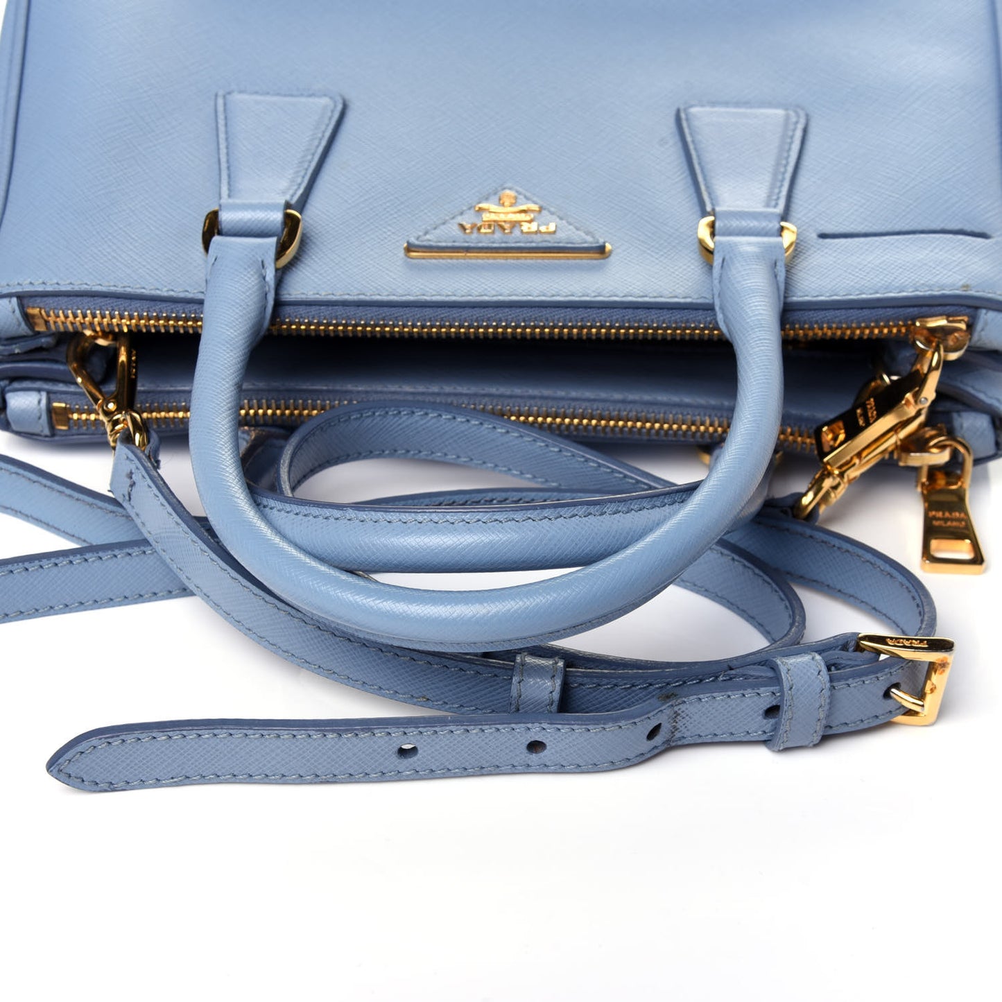 Saffiano Galleria Mini Double Zip Tote Aviazione