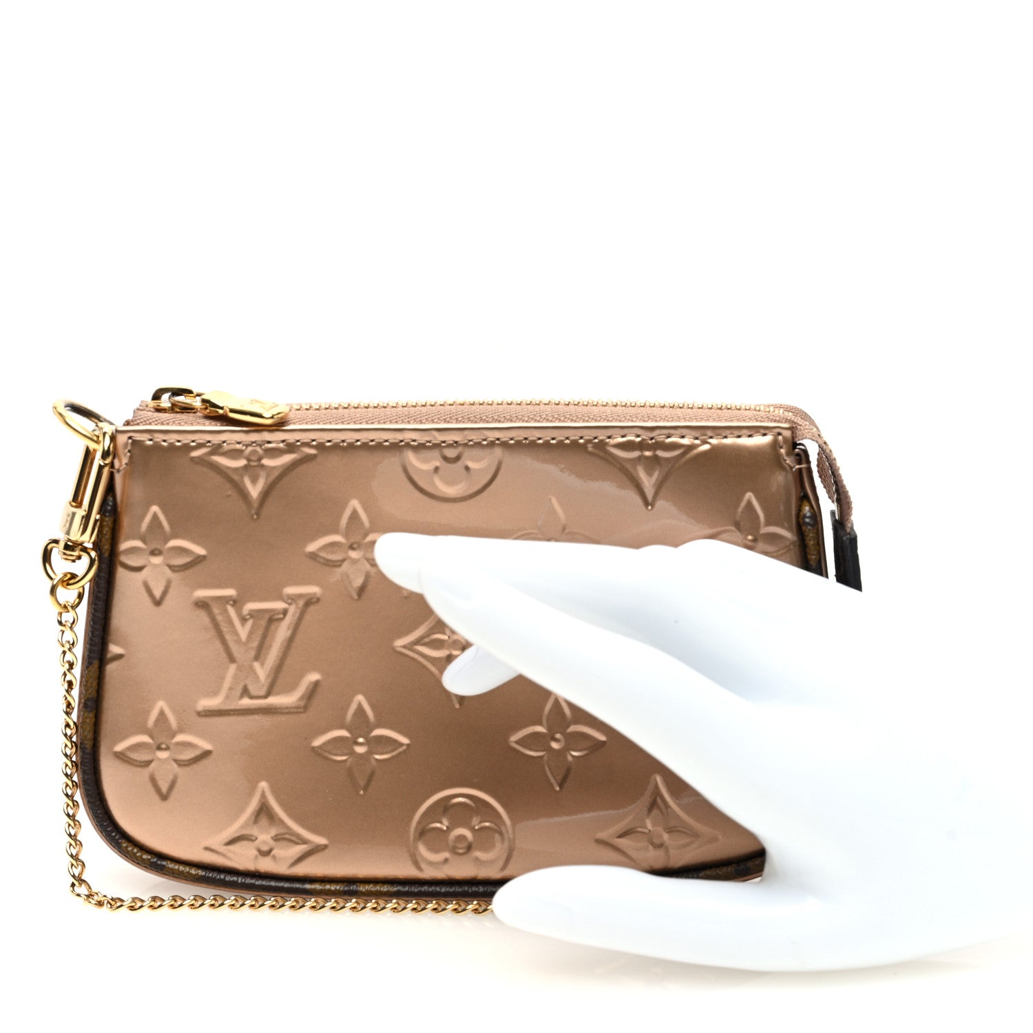 Louis Vuitton Metallic Vernis Mini Pochette Accessories Rose Gold 2 of 10