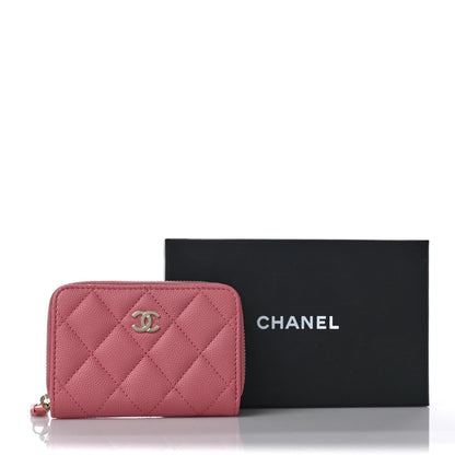Chanel Caviar Quilted Zip Coin Purse Pink 8 of 8