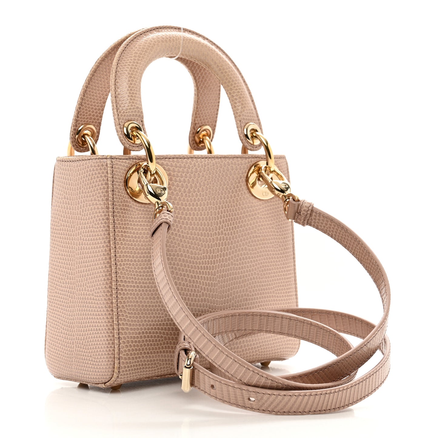 Lizard Mini Lady Dior Beige