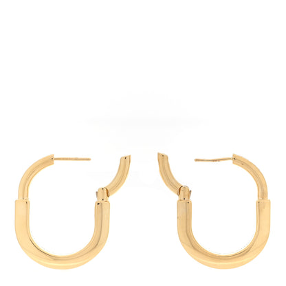 Tiffany 18K Yellow Gold Diamond Medium Lock Earrings 3 of 5