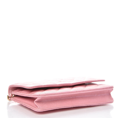 Chanel Iridescent Caviar Quilted Wallet on Chain WOC Rose Pink 4 of 11